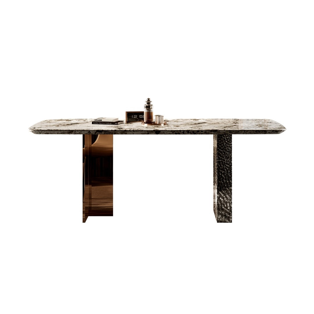 Luxury Snow Mountain Fox Stone Dining Table