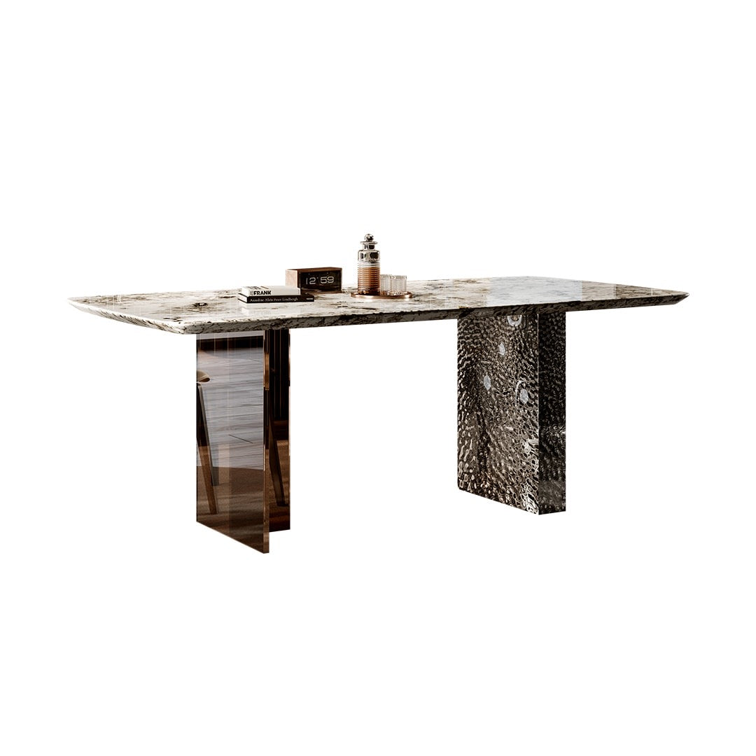 Luxury Snow Mountain Fox Stone Dining Table