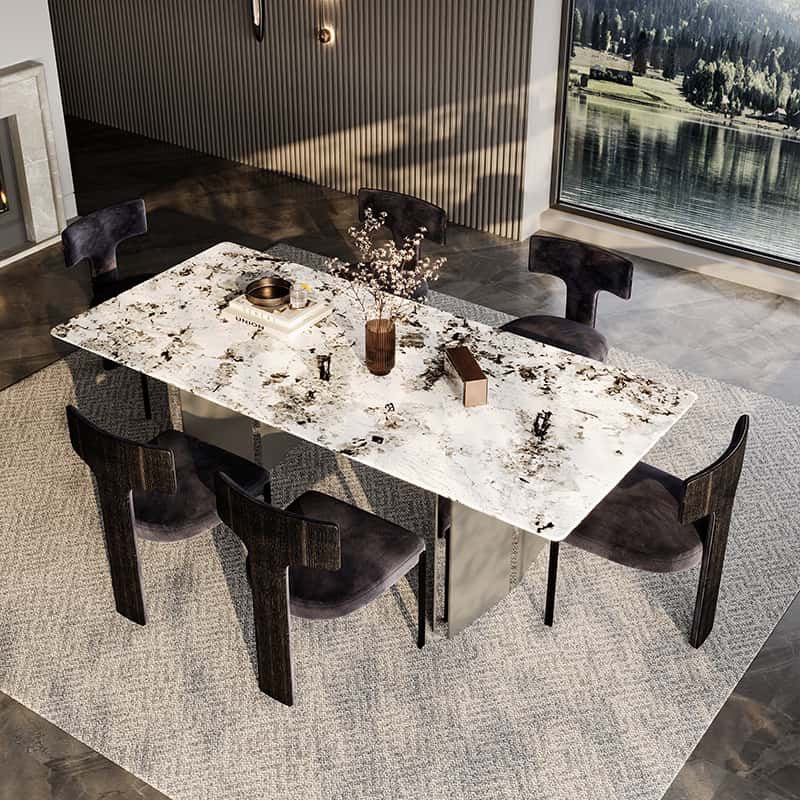 Luxury Fox Snow Mountain Stone Dining Table