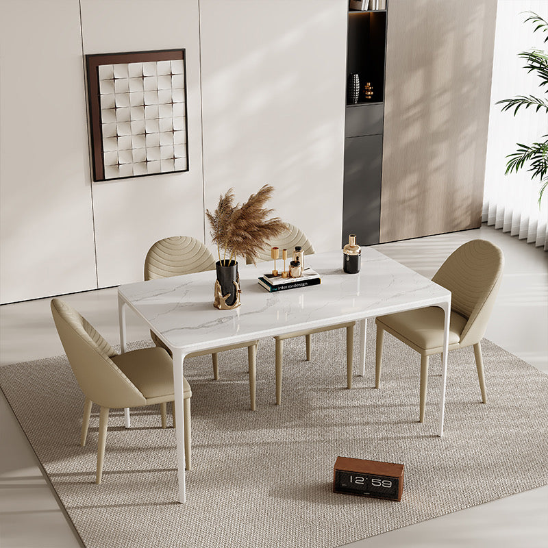 Snow Mountain White Ceramic Dining Table