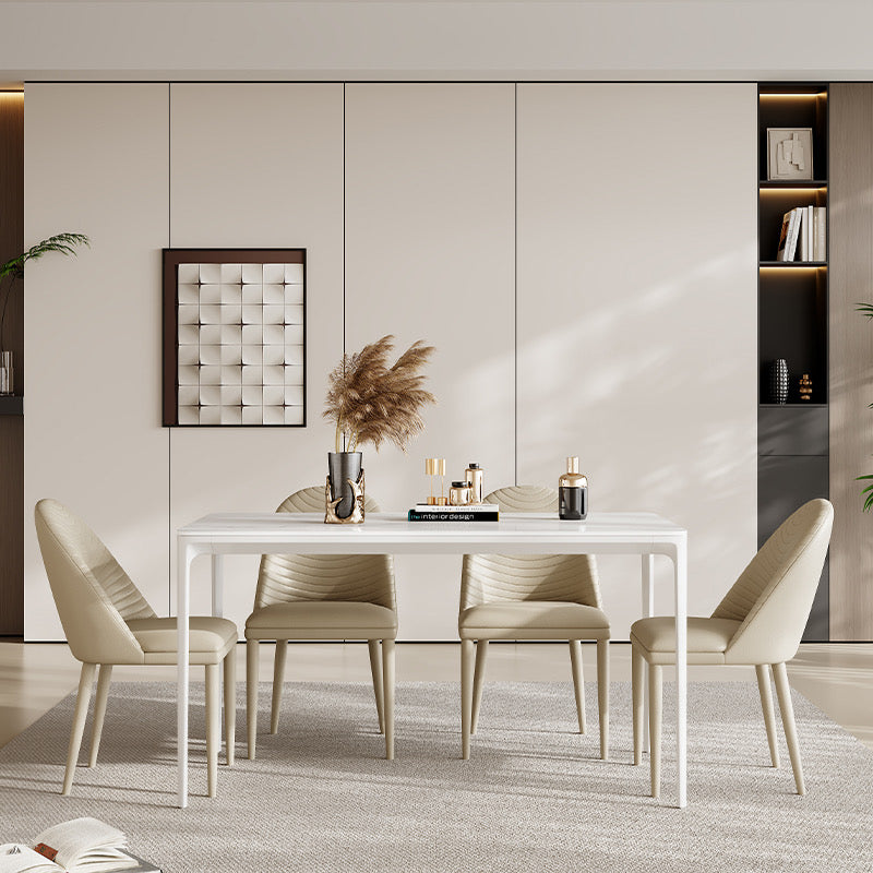 Snow Mountain White Ceramic Dining Table