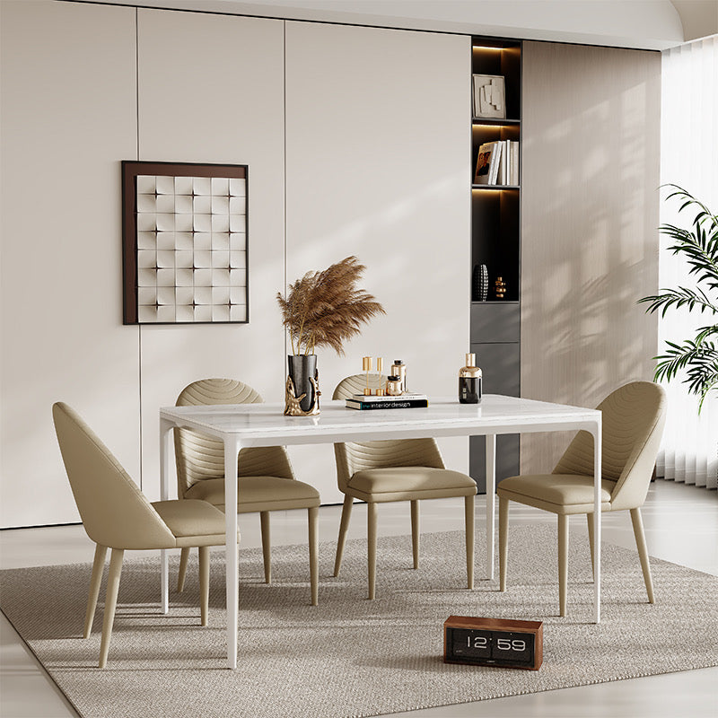 Snow Mountain White Ceramic Dining Table