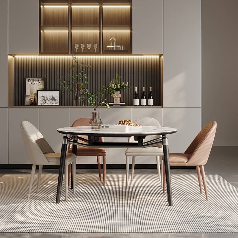 Extendable Round Stone Dining Table