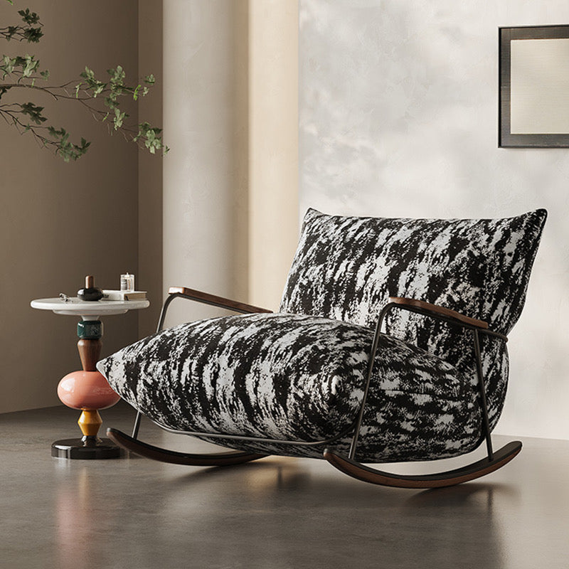 Ink Wash Black and White Pattern Petal Chair
