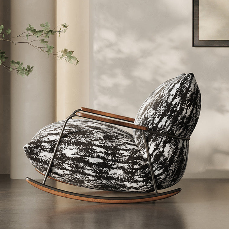 Ink Wash Black and White Pattern Petal Chair