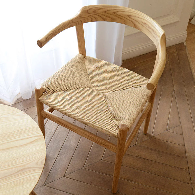 Walnut Woven Rope Wishbone Chair