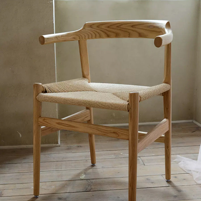 Walnut Woven Rope Wishbone Chair