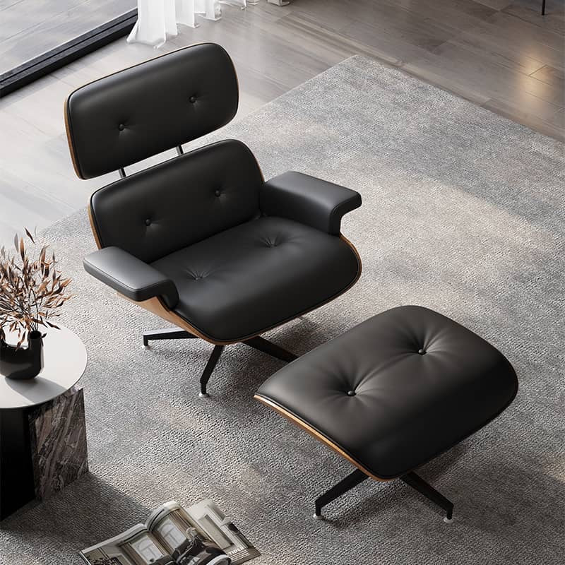 Eames Style Lounge Chair with Ottoman