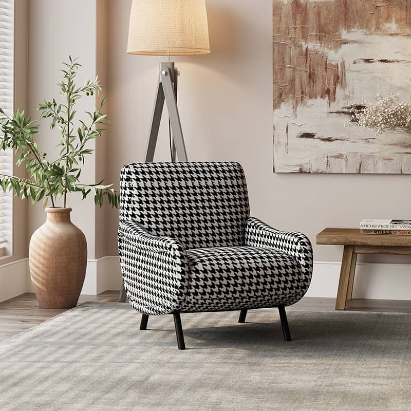 Houndstooth Check Casual Chair
