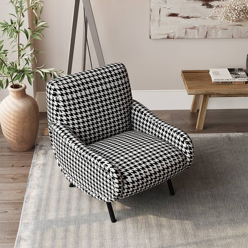 Houndstooth Check Casual Chair