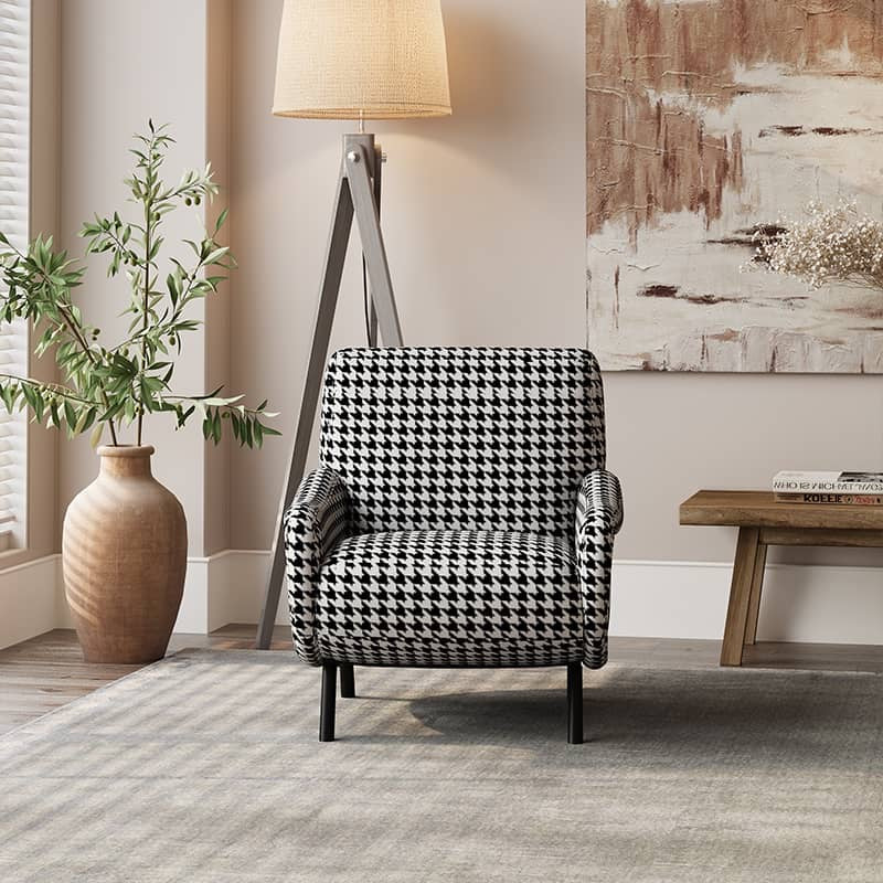 Houndstooth Check Casual Chair