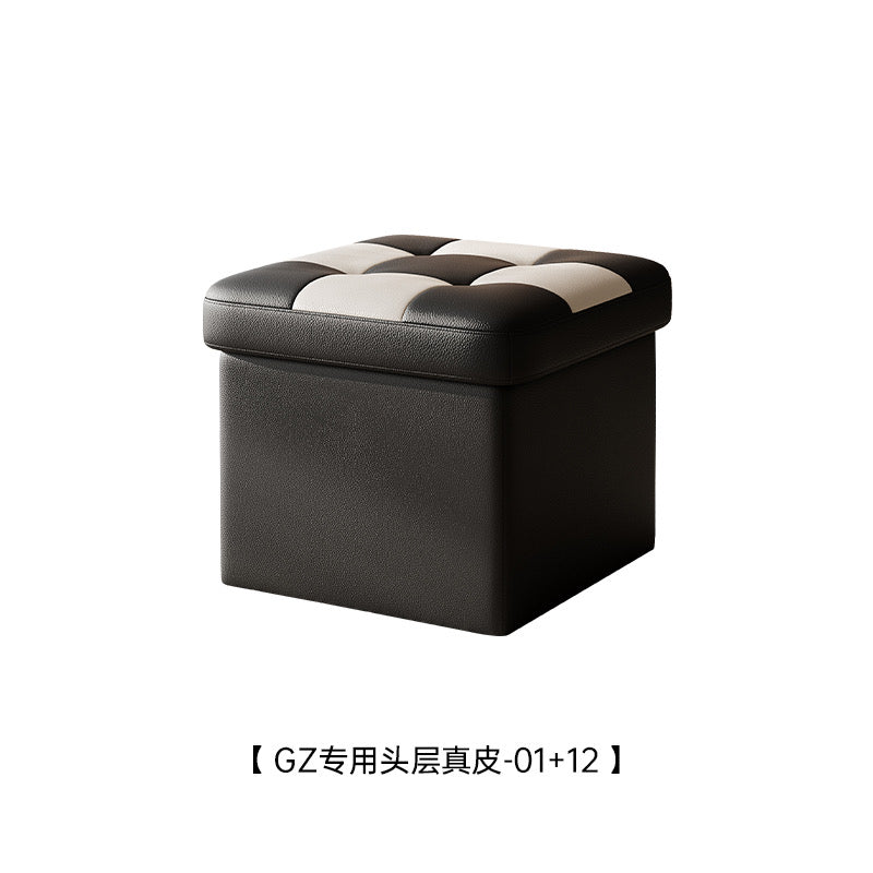 Checkered Storage Ottoman