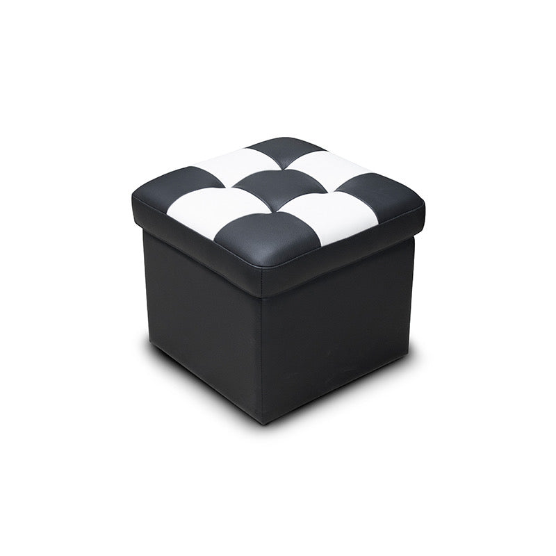 Checkered Storage Ottoman