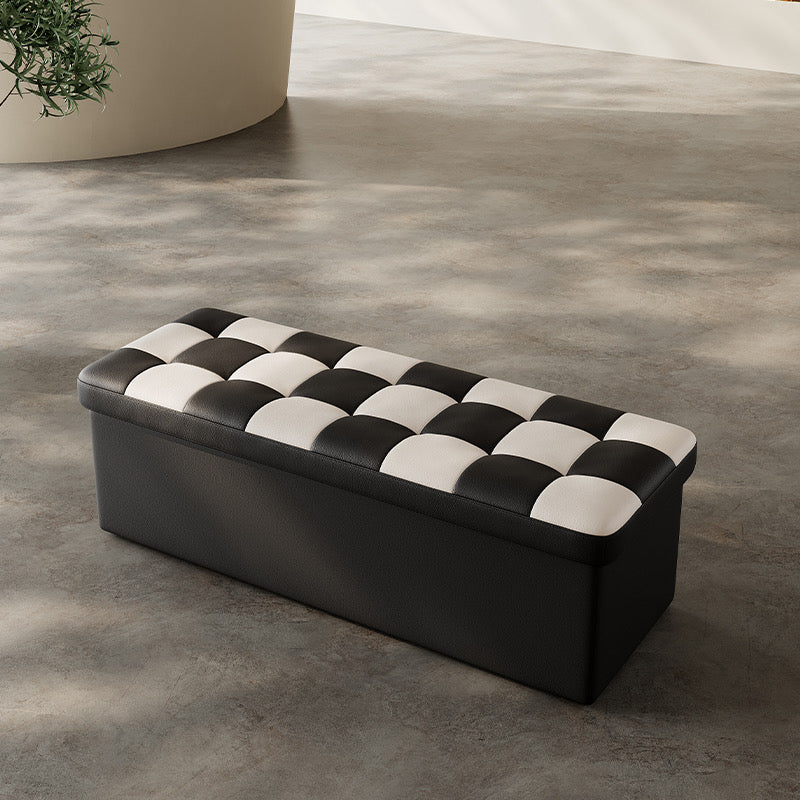 Checkered Storage Ottoman