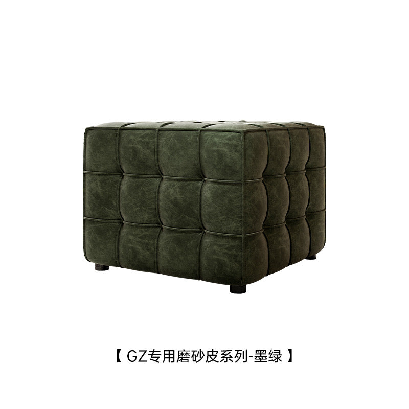 Cube Leather Stool