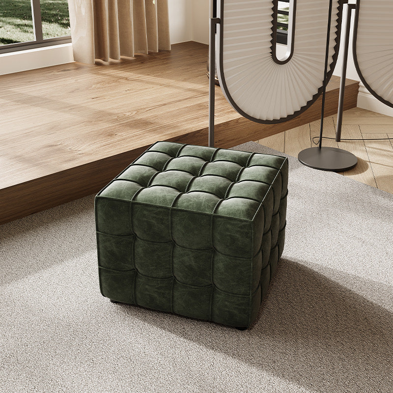 Cube Leather Stool