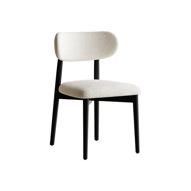 Solid Wood Dining Chair with Fabric Upholstery