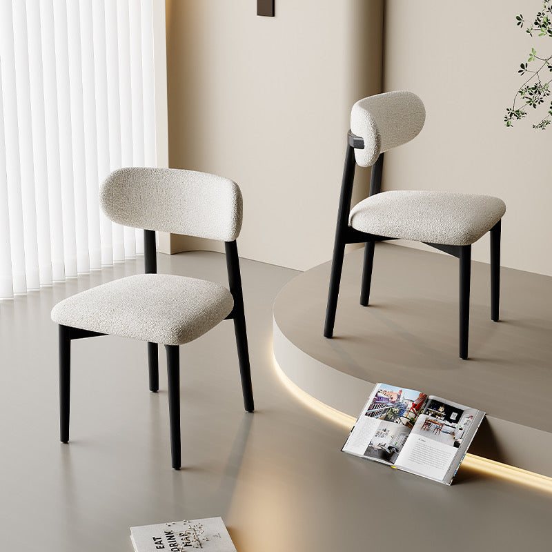 Solid Wood Dining Chair with Fabric Upholstery