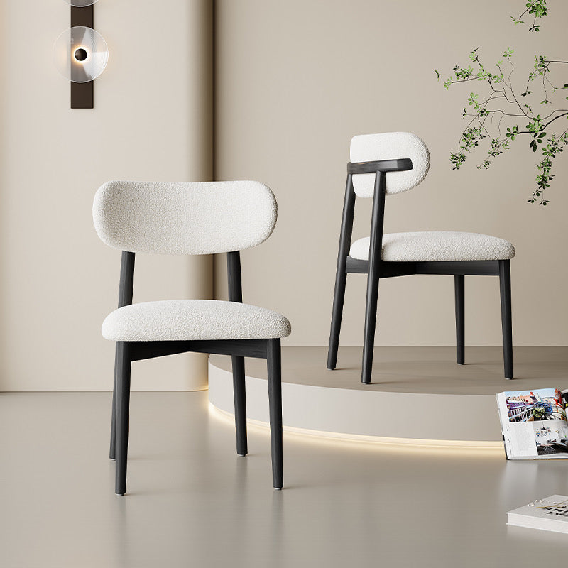 Solid Wood Dining Chair with Fabric Upholstery