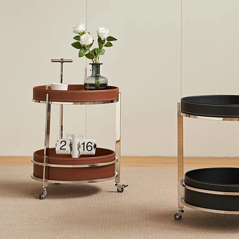 Saddle Leather Side Table