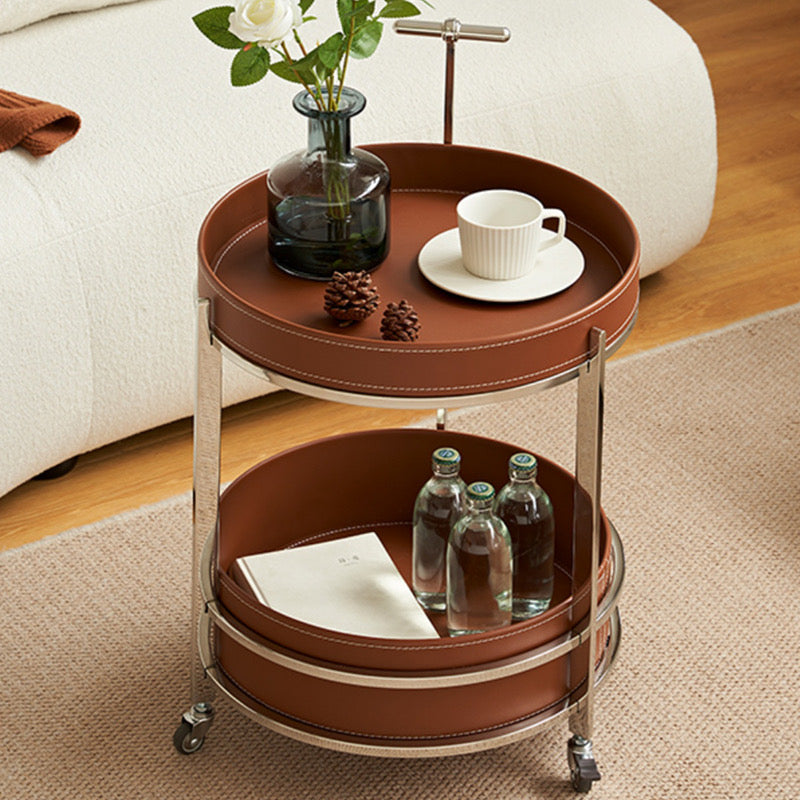 Saddle Leather Side Table