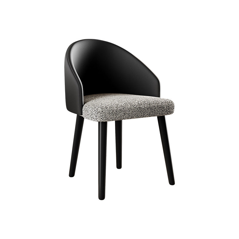 Black Leather and Fabric Dining Chair