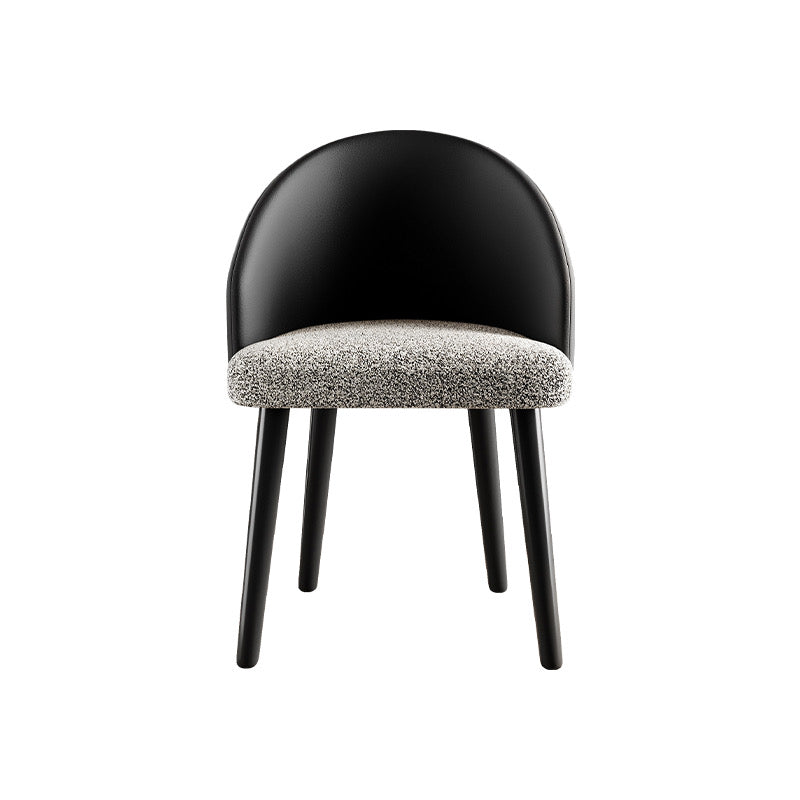 Black Leather and Fabric Dining Chair