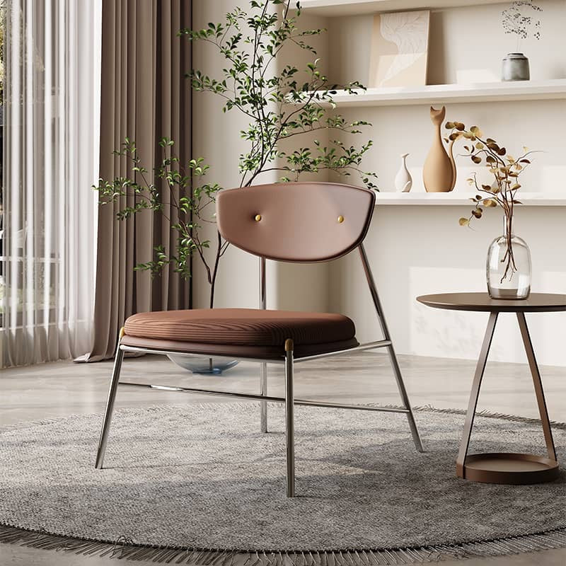 Corduroy Saddle Leather Accent Chair