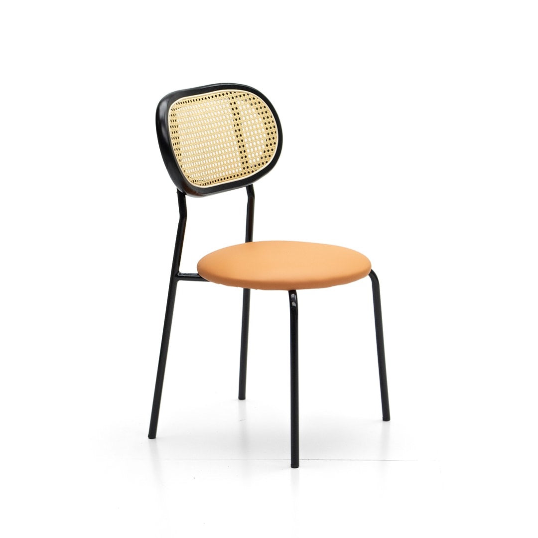 Orange Woven Dining Chair