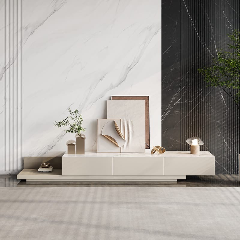 Expandable Square Slate TV Cabinet