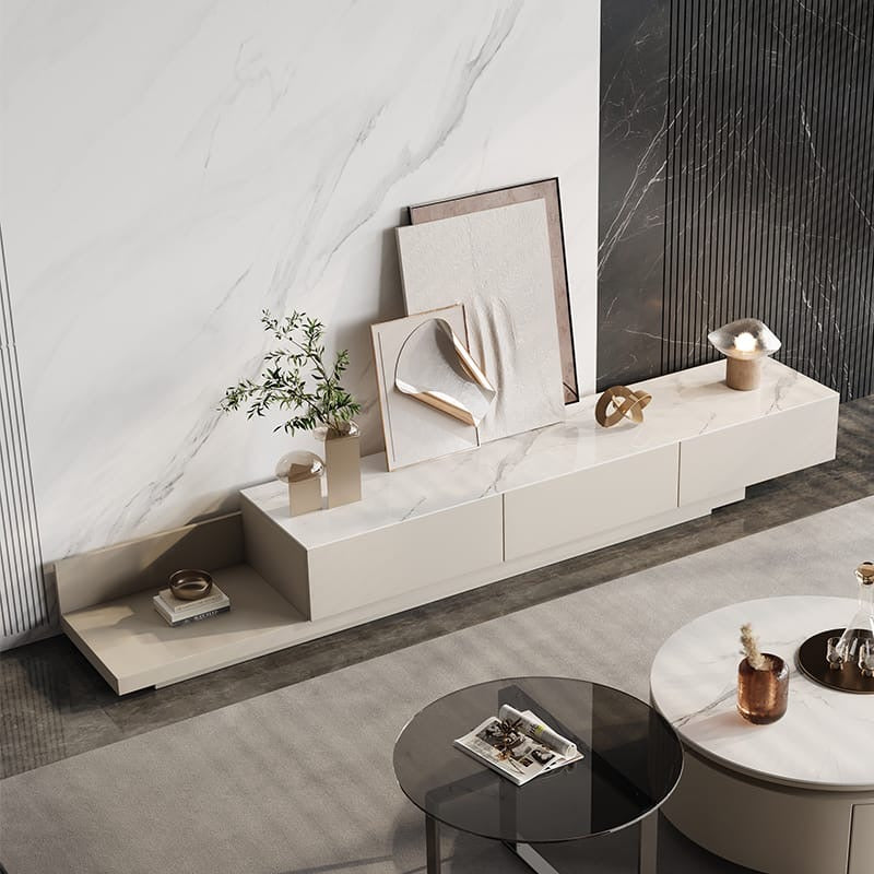 Expandable Square Slate TV Cabinet