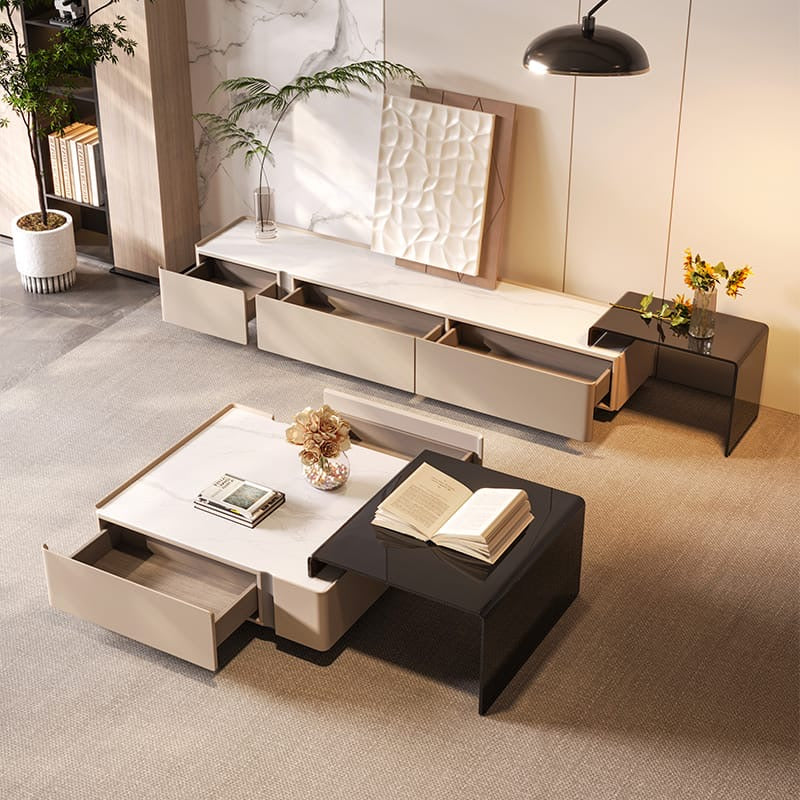 Extendable TV Cabinet with Side Cabinet
