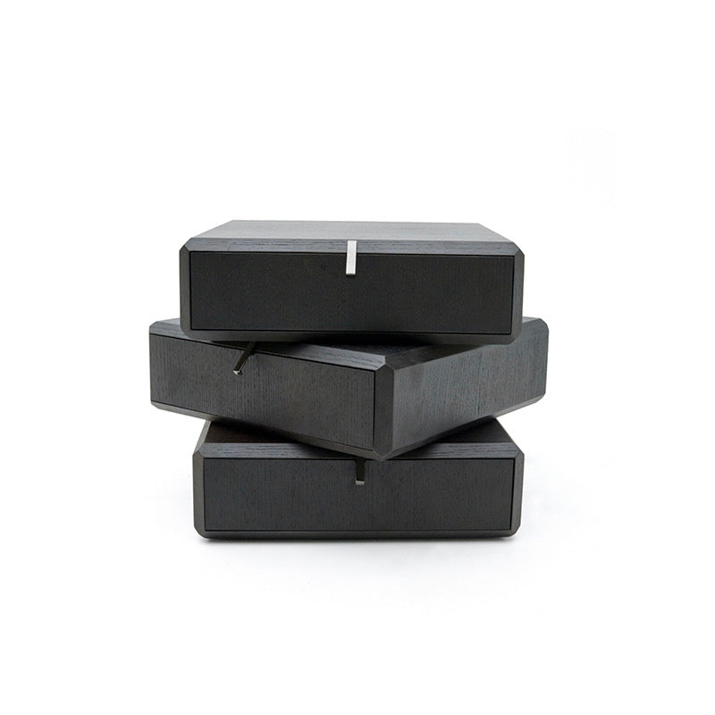 Smoked Black Bedside Table