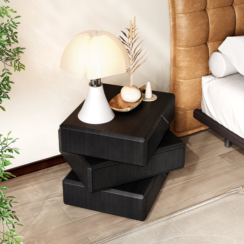 Smoked Black Bedside Table