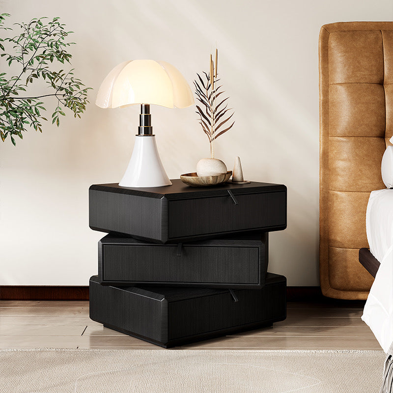 Smoked Black Bedside Table