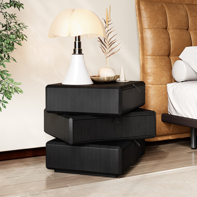 Smoked Black Bedside Table