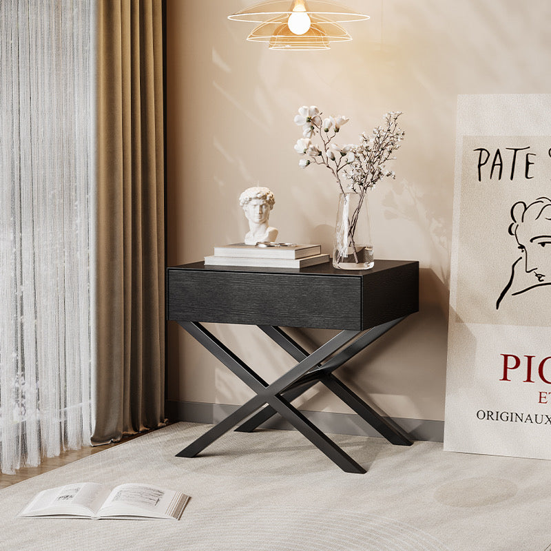 Wood Veneer Cross Nightstand