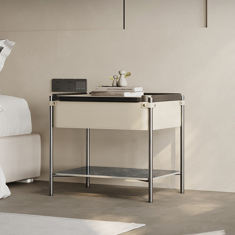 Saddle Leather Nightstand