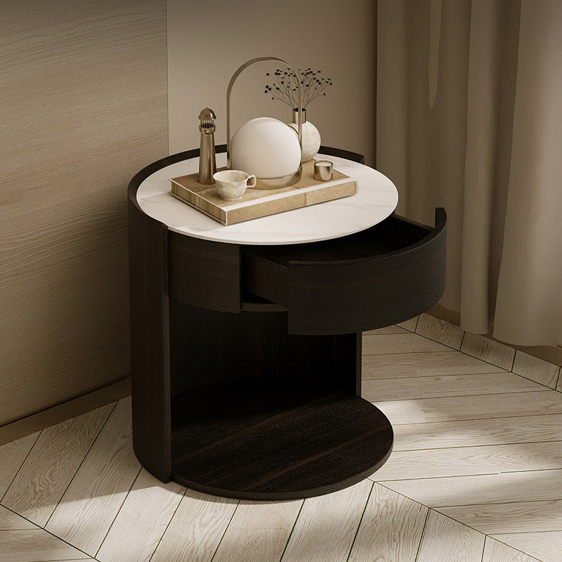 Smoked Wood Bedside Table