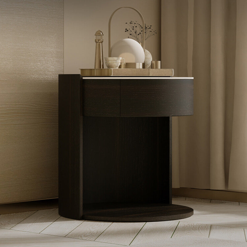 Smoked Wood Bedside Table