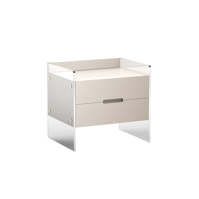 Acrylic Double Drawer Bedside Table