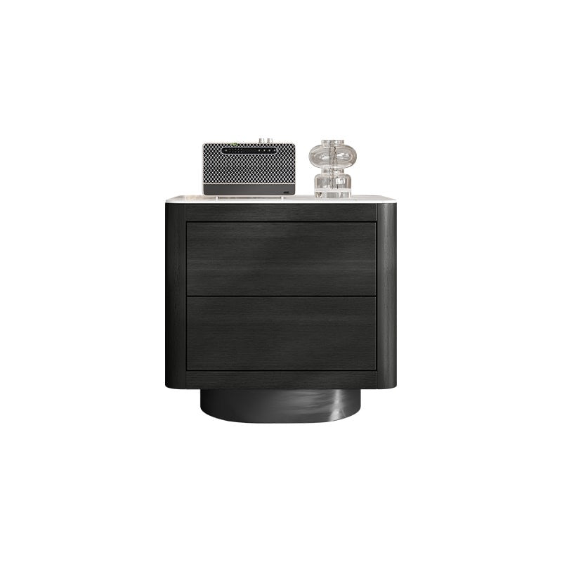 Smoked Wood and Slate Nightstand