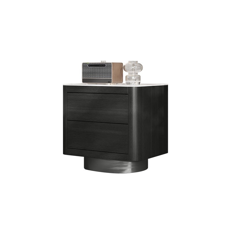 Smoked Wood and Slate Nightstand