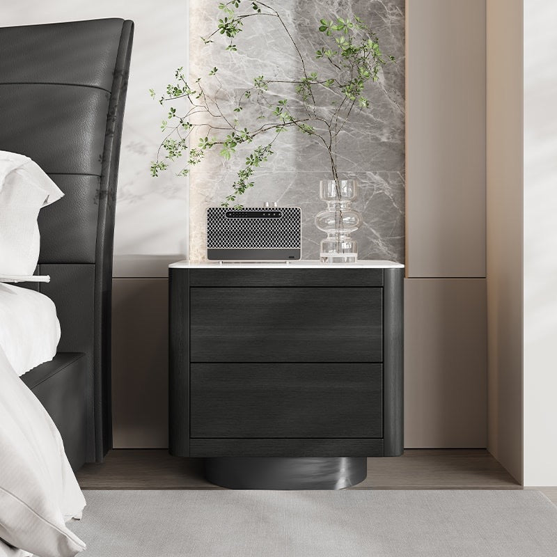 Smoked Wood and Slate Nightstand
