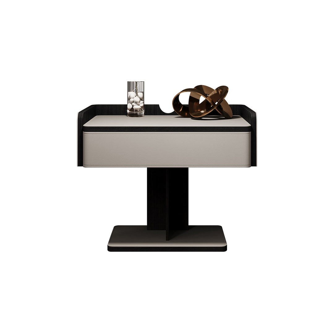 Saddle Leather Bedside Table