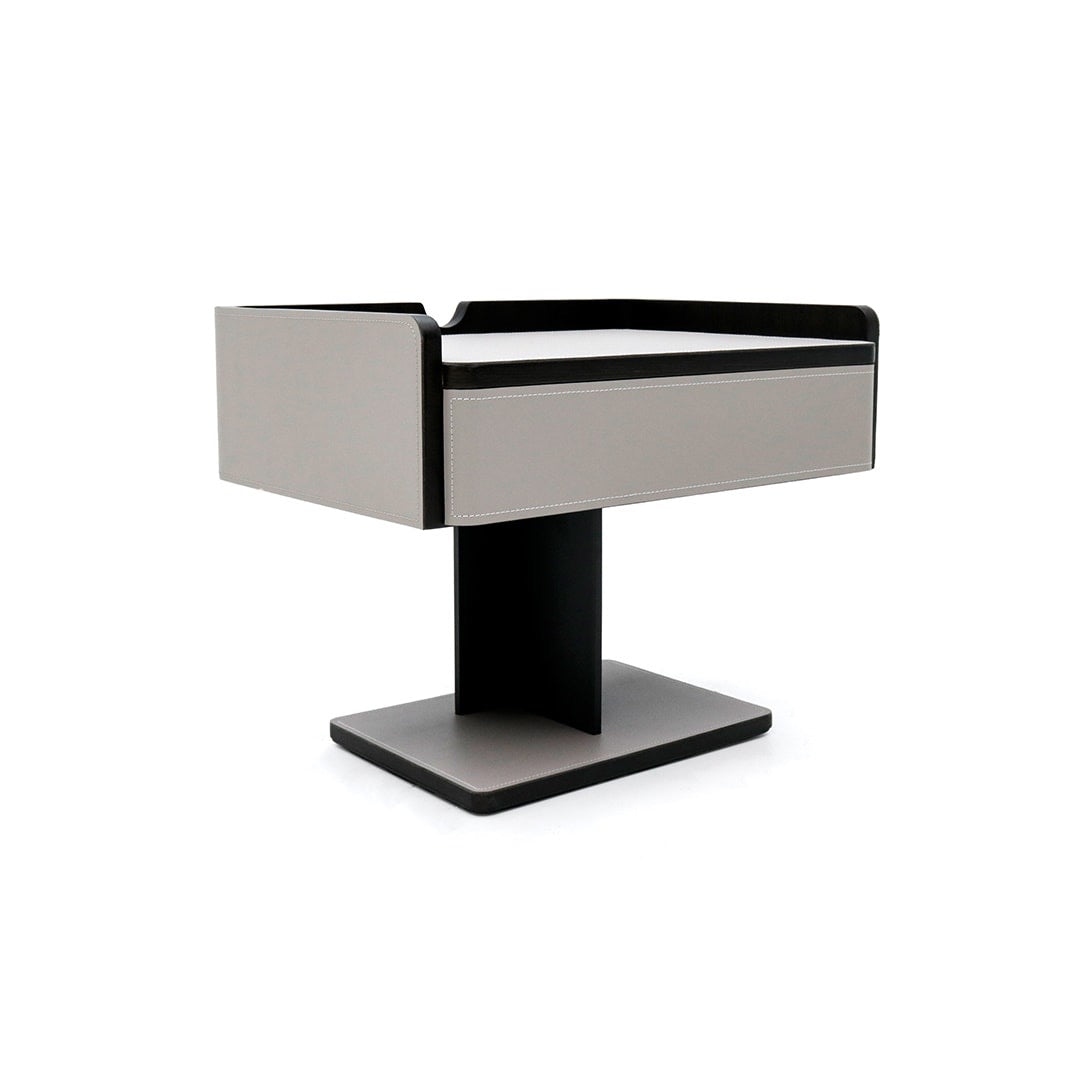Saddle Leather Bedside Table