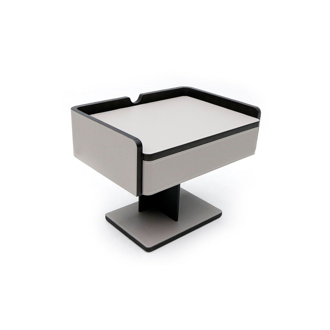 Saddle Leather Bedside Table