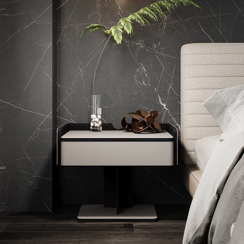 Saddle Leather Bedside Table