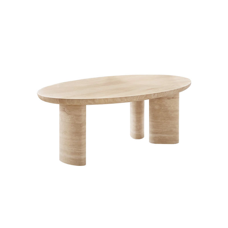 Natural Travertine Oval Coffee Table