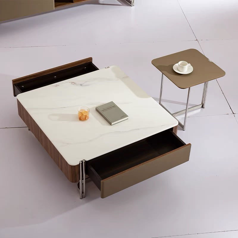 Walnut Veneer Coffee Table Set